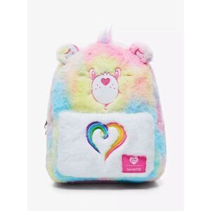 Loungefly Care Bears Pastel Rainbow Fuzzy Mini Backpack